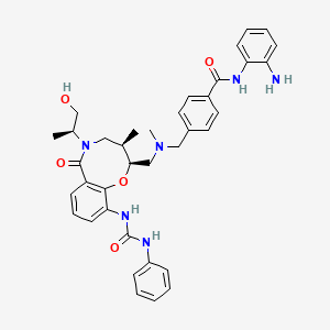 N-(2-aminophenyl)-4-[[[(2S,3R)-10-[[anilino(oxo)methyl]amino]-5-[(2S)-1-hydroxypropan-2-yl]-3-methyl-6-oxo-3,4-dihydro-2H-1,5-benzoxazocin-2-yl]methyl-methylamino]methyl]benzamide