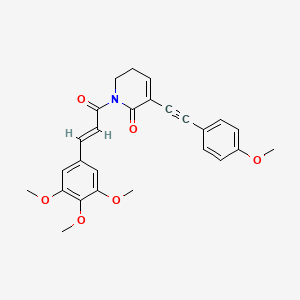 5-[2-(4-methoxyphenyl)ethynyl]-1-[(E)-3-(3,4,5-trimethoxyphenyl)prop-2-enoyl]-2,3-dihydropyridin-6-one