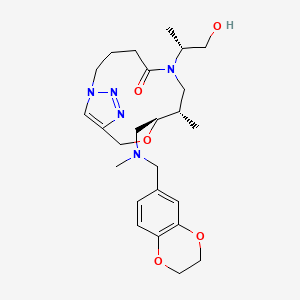 (8S,9R)-9-[[2,3-dihydro-1,4-benzodioxin-6-ylmethyl(methyl)amino]methyl]-6-[(2R)-1-hydroxypropan-2-yl]-8-methyl-10-oxa-1,6,13,14-tetrazabicyclo[10.2.1]pentadeca-12(15),13-dien-5-one