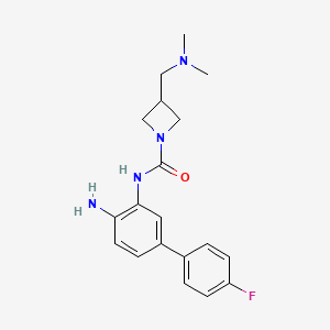 molecular formula C19H23FN4O B10754627 N-(4-amino-4'-fluoro-[1,1'-biphenyl]-3-yl)-3-((dimethylamino)methyl)azetidine-1-carboxamide 