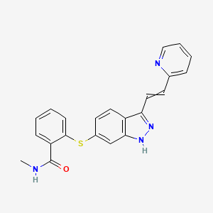 N-methyl-2-[[3-[2-(2-pyridinyl)ethenyl]-1H-indazol-6-yl]thio]benzamide