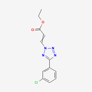 molecular formula C12H11ClN4O2 B10754690 Ethyl 3-[5-(3-chlorophenyl)tetrazol-2-yl]prop-2-enoate 