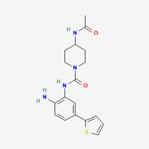 4-acetamido-N-(2-amino-5-thiophen-2-ylphenyl)-1-piperidinecarboxamide