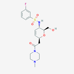 3-fluoro-N-[(2S,3S,6S)-2-(hydroxymethyl)-6-[2-(4-methylpiperazin-1-yl)-2-oxoethyl]-3,6-dihydro-2H-pyran-3-yl]benzenesulfonamide