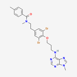 N-[2-[3,5-dibromo-4-[3-[(9-methylpurin-6-yl)amino]propoxy]phenyl]ethyl]-N,4-dimethylbenzamide