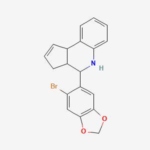 molecular formula C19H16BrNO2 B10754781 4-(6-bromo-1,3-benzodioxol-5-yl)-3a,4,5,9b-tetrahydro-3H-cyclopenta[c]quinoline CAS No. 1005086-82-7