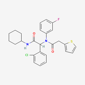 2-(2-chlorophenyl)-N-cyclohexyl-2-(3-fluoro-N-(2-thiophen-2-ylacetyl)anilino)acetamide