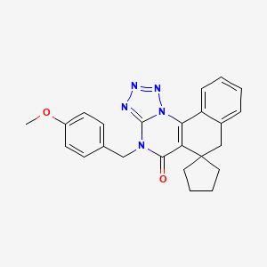 molecular formula C24H23N5O2 B10754798 12-[(4-Methoxyphenyl)methyl]spiro[12,14,15,16,17-pentazatetracyclo[8.7.0.02,7.013,17]heptadeca-1(10),2,4,6,13,15-hexaene-9,1'-cyclopentane]-11-one 