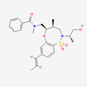 N-[[(4S,5R)-2-[(2S)-1-hydroxypropan-2-yl]-4-methyl-1,1-dioxo-8-[(E)-prop-1-enyl]-4,5-dihydro-3H-6,1lambda6,2-benzoxathiazocin-5-yl]methyl]-N-methylbenzamide