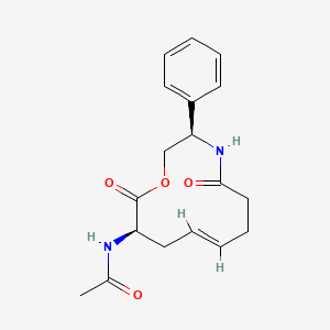 molecular formula C18H22N2O4 B10754833 N-((3R,11R,E)-5,12-dioxo-3-phenyl-1-oxa-4-azacyclododec-8-en-11-yl)acetamide 