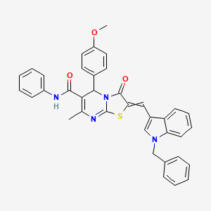 2-[(1-benzylindol-3-yl)methylidene]-5-(4-methoxyphenyl)-7-methyl-3-oxo-N-phenyl-5H-[1,3]thiazolo[3,2-a]pyrimidine-6-carboxamide