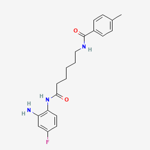 molecular formula C20H24FN3O2 B10754857 N-[6-(2-amino-4-fluoroanilino)-6-oxohexyl]-4-methylbenzamide 