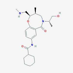 N-[(2R,3S)-5-[(2S)-1-hydroxypropan-2-yl]-3-methyl-2-(methylaminomethyl)-6-oxo-3,4-dihydro-2H-1,5-benzoxazocin-8-yl]cyclohexanecarboxamide