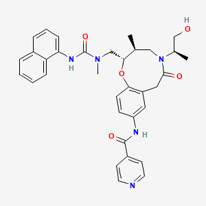 N-[(2S,3S)-5-[(2R)-1-hydroxypropan-2-yl]-3-methyl-2-[[methyl-[(1-naphthalenylamino)-oxomethyl]amino]methyl]-6-oxo-2,3,4,7-tetrahydro-1,5-benzoxazonin-9-yl]-4-pyridinecarboxamide