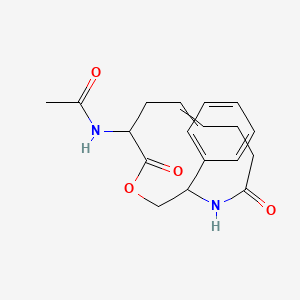 N-(5,12-dioxo-3-phenyl-1-oxa-4-azacyclododec-8-en-11-yl)acetamide