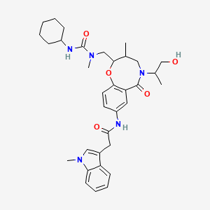 N-[2-[[cyclohexylcarbamoyl(methyl)amino]methyl]-5-(1-hydroxypropan-2-yl)-3-methyl-6-oxo-3,4-dihydro-2H-1,5-benzoxazocin-8-yl]-2-(1-methylindol-3-yl)acetamide