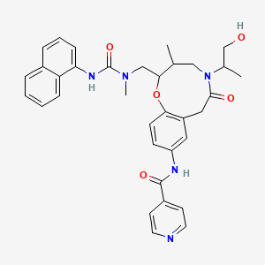 N-[5-(1-hydroxypropan-2-yl)-3-methyl-2-[[methyl(naphthalen-1-ylcarbamoyl)amino]methyl]-6-oxo-2,3,4,7-tetrahydro-1,5-benzoxazonin-9-yl]pyridine-4-carboxamide