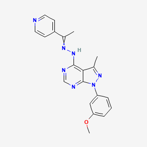 1-(3-methoxyphenyl)-3-methyl-N-(1-pyridin-4-ylethylideneamino)pyrazolo[3,4-d]pyrimidin-4-amine