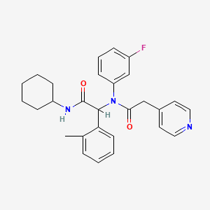 N-cyclohexyl-2-(3-fluoro-N-(2-pyridin-4-ylacetyl)anilino)-2-(2-methylphenyl)acetamide