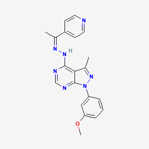 molecular formula C20H19N7O B10754995 1-(3-methoxyphenyl)-3-methyl-N-[(Z)-1-pyridin-4-ylethylideneamino]pyrazolo[3,4-d]pyrimidin-4-amine 