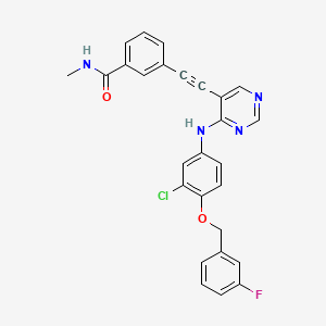 3-(2-(4-(4-(3-fluorobenzyloxy)-3-chlorophenylamino)pyrimidin-5-yl)ethynyl)-N-methylbenzamide