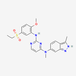 molecular formula C22H24N6O3S B10755093 N2-(5-(Ethylsulfonyl)-2-methoxyphenyl)-N4-methyl-N4-(3-methyl-1H-indazol-6-yl)pyrimidine-2,4-diamine 