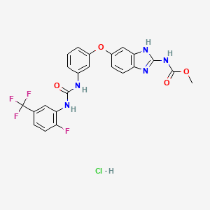 methyl N-[6-[3-[[2-fluoro-5-(trifluoromethyl)phenyl]carbamoylamino]phenoxy]-1H-benzimidazol-2-yl]carbamate;hydrochloride