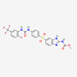 molecular formula C23H17F4N5O5S B10755105 Benzimidazole-urea, 36 