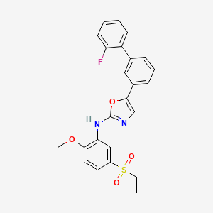 molecular formula C24H21FN2O4S B10755127 2-Anilino-5-aryloxazole 44 