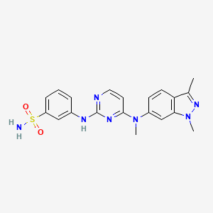 3-({4-[(1,3-dimethyl-1H-indazol-6-yl)(methyl)amino]pyrimidin-2-yl}amino)benzene-1-sulfonamide