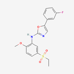 molecular formula C18H17FN2O4S B10755158 N-[5-(ethanesulfonyl)-2-methoxyphenyl]-5-(3-fluorophenyl)-1,3-oxazol-2-amine 