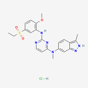 2-N-(5-ethylsulfonyl-2-methoxyphenyl)-4-N-methyl-4-N-(3-methyl-2H-indazol-6-yl)pyrimidine-2,4-diamine;hydrochloride