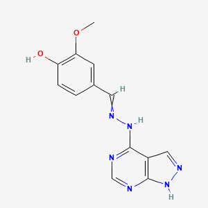 2-methoxy-4-[(1H-pyrazolo[3,4-d]pyrimidin-4-ylhydrazinylidene)methyl]phenol