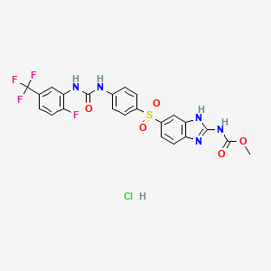 methyl N-[6-[4-[[2-fluoro-5-(trifluoromethyl)phenyl]carbamoylamino]phenyl]sulfonyl-1H-benzimidazol-2-yl]carbamate;hydrochloride