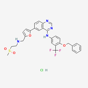 6-[5-[(2-methylsulfonylethylamino)methyl]furan-2-yl]-N-[4-phenylmethoxy-3-(trifluoromethyl)phenyl]quinazolin-4-amine;hydrochloride