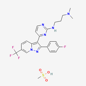 N-[4-[2-(4-fluorophenyl)-6-(trifluoromethyl)pyrazolo[1,5-a]pyridin-3-yl]pyrimidin-2-yl]-N',N'-dimethylpropane-1,3-diamine;methanesulfonic acid