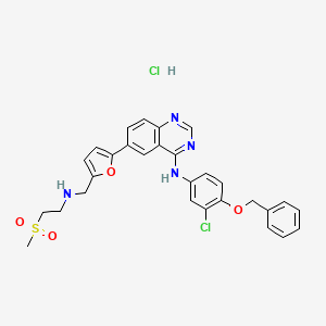 N-(3-chloro-4-phenylmethoxyphenyl)-6-[5-[(2-methylsulfonylethylamino)methyl]furan-2-yl]quinazolin-4-amine;hydrochloride