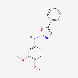 molecular formula C17H16N2O3 B10755246 N-(3,4-dimethoxyphenyl)-5-phenyl-1,3-oxazol-2-amine 