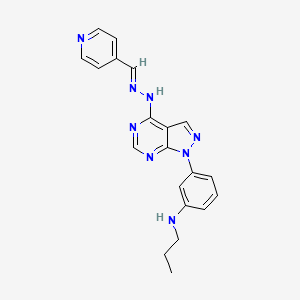 (E)-N-Propyl-3-(4-(2-(pyridin-4-ylmethylene)hydrazinyl)-1H-pyrazolo[3,4-d]pyrimidin-1-yl)aniline