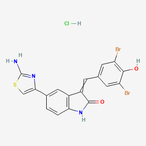 5-(2-amino-1,3-thiazol-4-yl)-3-[(3,5-dibromo-4-hydroxyphenyl)methylidene]-1H-indol-2-one;hydrochloride