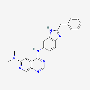 molecular formula C23H21N7 B10755357 4-N-(2-benzyl-3H-benzimidazol-5-yl)-6-N,6-N-dimethylpyrido[3,4-d]pyrimidine-4,6-diamine 