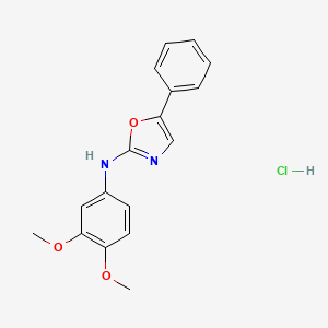 N-(3,4-dimethoxyphenyl)-5-phenyl-1,3-oxazol-2-amine;hydrochloride