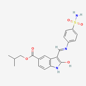 molecular formula C20H21N3O5S B10755364 2-Oxo-3-(4-sulfamoyl-phenylamino-methylene)-2,3-dihydro-1H-indole-5-carboxylic acid isobutyl ester 