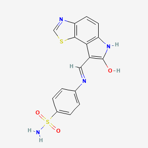 4-[[(Z)-(7-oxo-6H-pyrrolo[2,3-g][1,3]benzothiazol-8-ylidene)methyl]amino]benzenesulfonamide