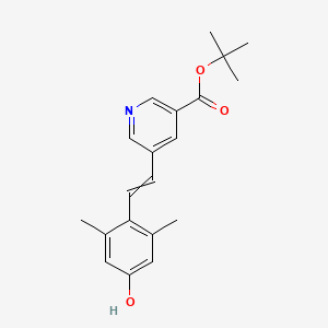 molecular formula C20H23NO3 B10755401 Tert-butyl 5-[2-(4-hydroxy-2,6-dimethylphenyl)ethenyl]pyridine-3-carboxylate 