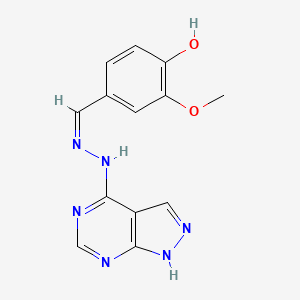 2-methoxy-4-[(Z)-(1H-pyrazolo[3,4-d]pyrimidin-4-ylhydrazinylidene)methyl]phenol