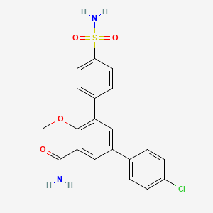 5-(4-Chlorophenyl)-2-methoxy-3-(4-sulfamoylphenyl)benzamide