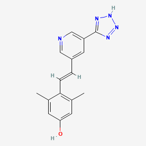 3,5-dimethyl-4-{(E)-2-[5-(1H-tetrazol-5-yl)-3-pyridinyl]ethenyl}phenol