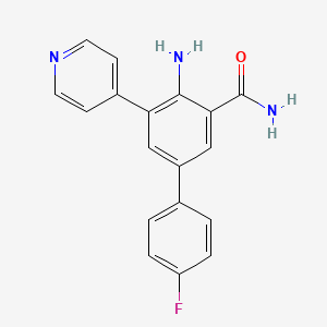 2-Amino-5-(4-fluorophenyl)-3-(pyridin-4-yl)benzamide