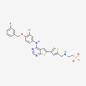 N-(3-chloro-4-(3-fluorobenzyloxy)phenyl)-6-(5-((2-(methylsulfonyl)ethylamino)methyl)thiophen-3-yl)thieno[2,3-d]pyrimidin-4-amine